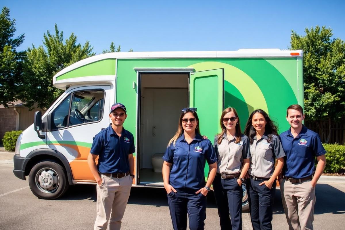 Our portable toilet service team